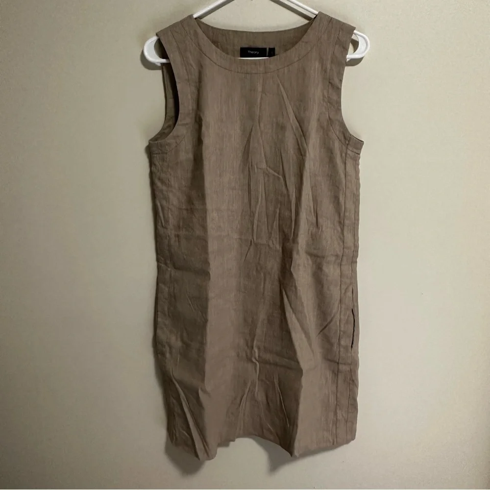 Theory Women Beige Color Long Tank Top Size 4 - Picture 5 of 5